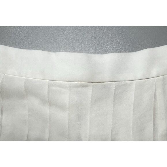 J Crew Collection Maxi Skirt Womens 8 Lightweight Chiffon Ivory Pleated Flowy - Picture 3 of 14